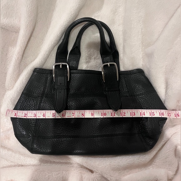 ✨🖤COLE HAAN Black Pebbled Leather Shoulder Purse Bag w/Adj. Buckle Straps 🖤✨ - Picture 13 of 17